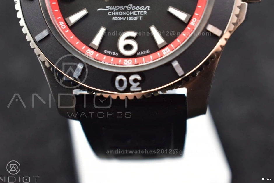 Dial With Bezel A2824 Edition Superocean Automatic On Black Orange 1:1 Strap 44 And Rehaut Best Black Rubber BLSF 1105